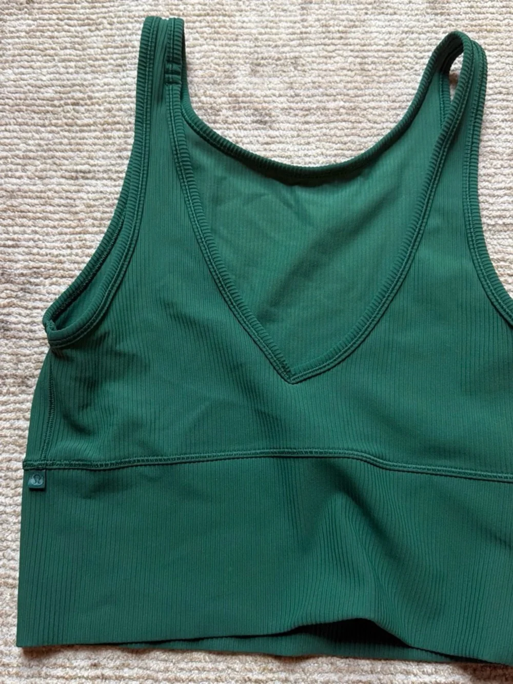 lululemon athletica Deep Green Ribbed Cropped Tank
